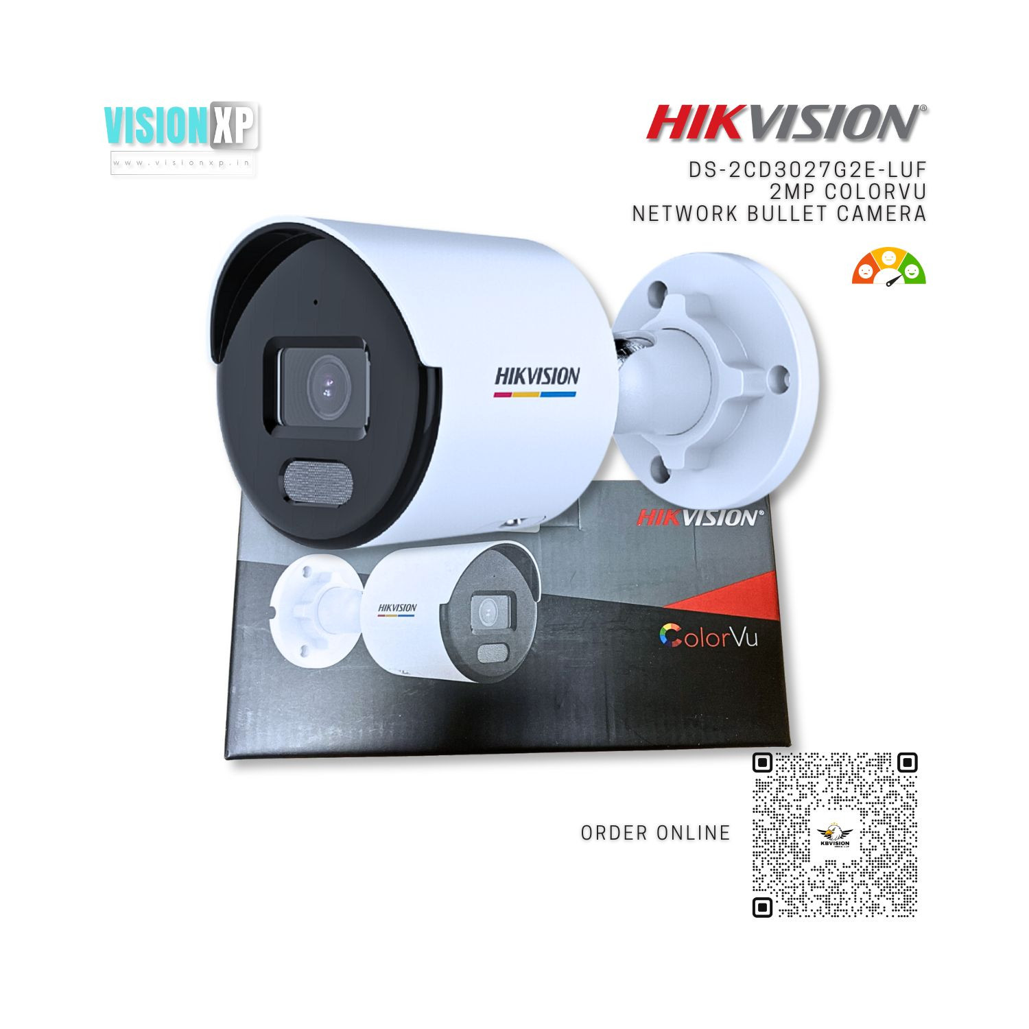 Hikvision DS-2CD3027G2E-LUF 2MP ColorVu IR Network Bullet Camera