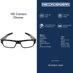 1080p FHD Ultra Slim Invisible Lens 5g Goggles Hidden Spy Camera